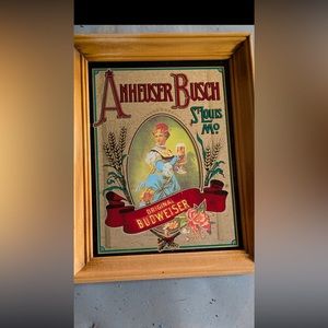 VINTAGE Amheuser Busch bar mirror decor